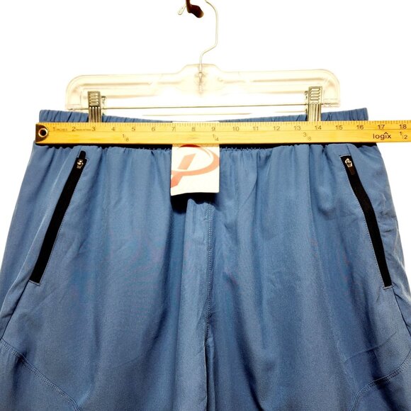 Pudolla Mens Blue Performance Running Shorts W/ Zippered Pockets Size L - Picture 5 of 6